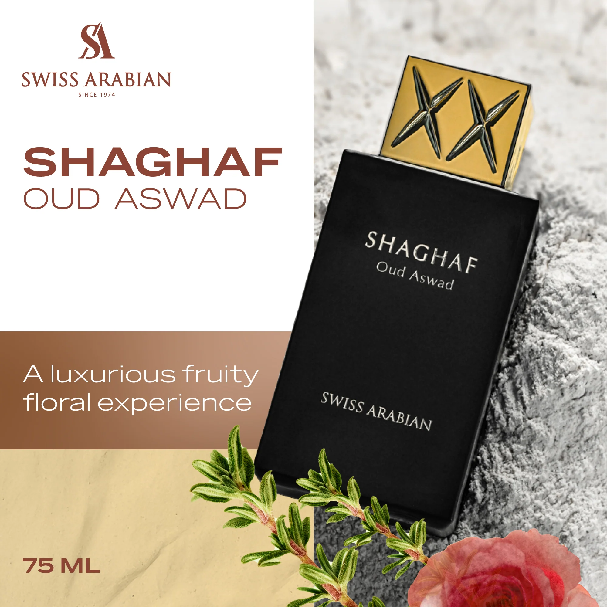  Swiss Arabian shaghaf oud Aswad edp 75ml unisex 